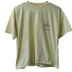 Vintage Pale Yellow Paros Greece Souvenir Travel T-shirt Small